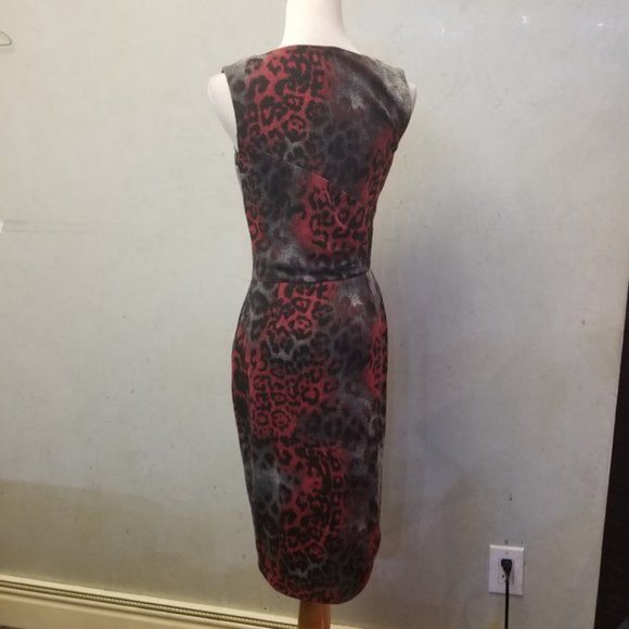 Frank Lyman Design V-neck animal printed dress women's size 4 (252) - Picture 6 of 13